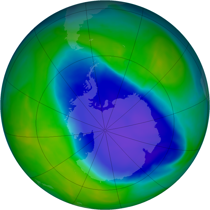 Antarctic ozone map for 13 November 2006